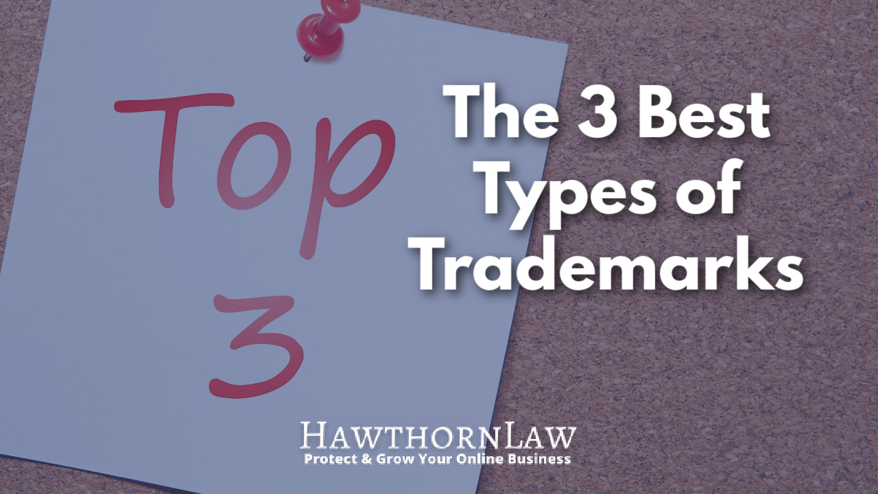 post it with Top 3 overlayed by the title the 3 best types of trademarks
