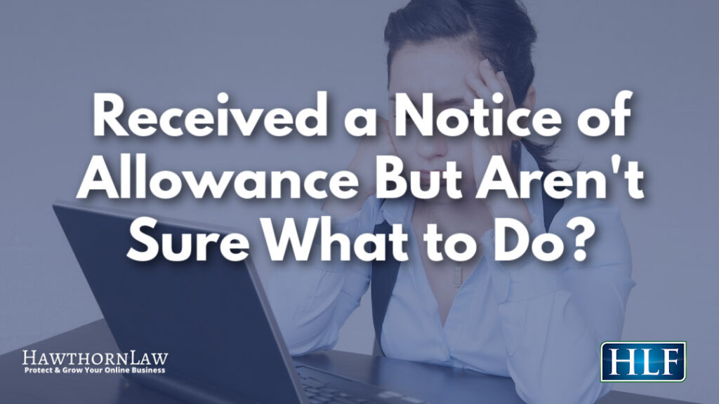 notice of allowance but no trademark