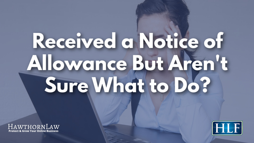 notice of allowance but no trademark